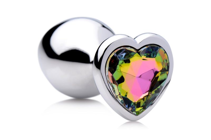 Rainbow Prism Heart Anal Plug - Medium