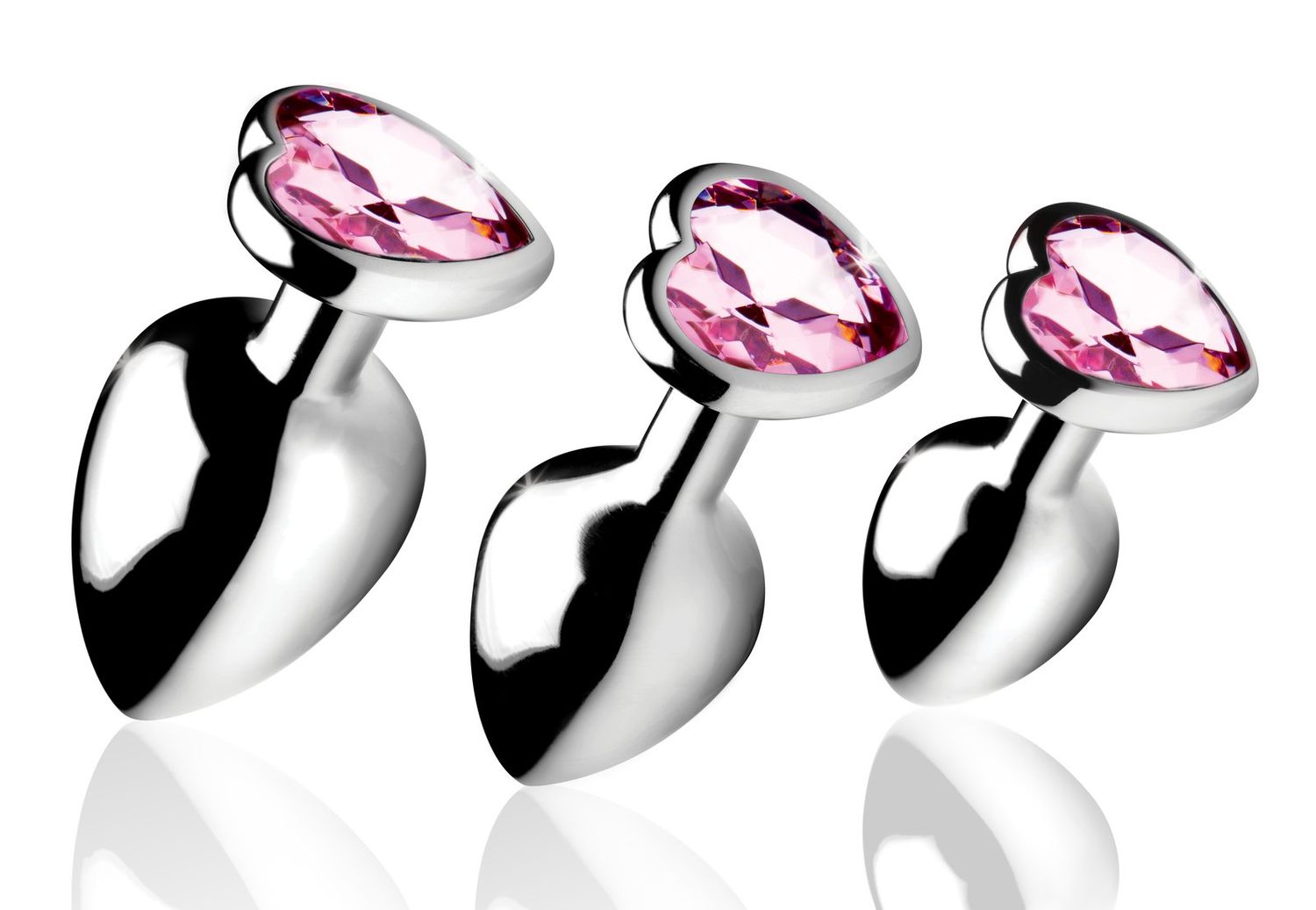 Pink Heart Gem Anal Plug Set