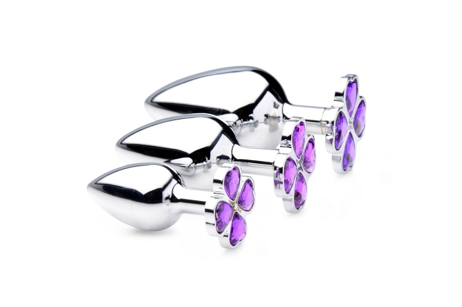 Violet Flower Gem Anal Plug Set