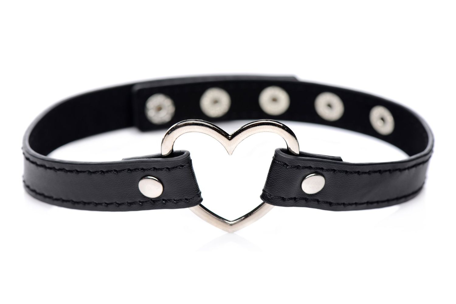 Heart Choker Necklace - Black