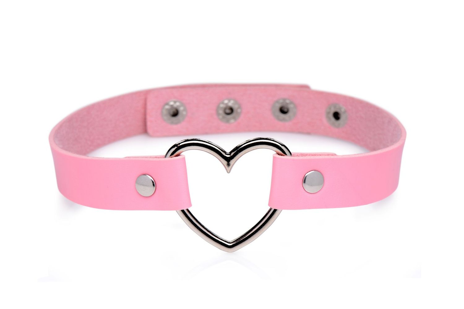 Heart Choker Necklace - Pink