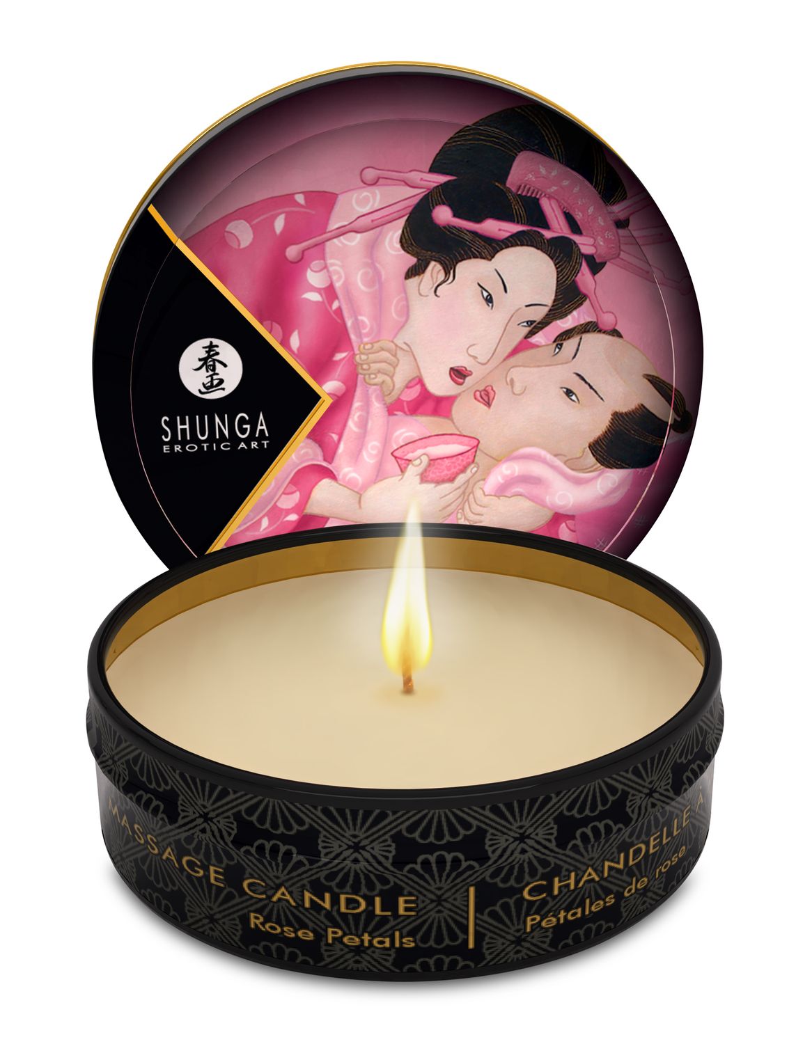 Shunga Mini Massage Candle-Rose Petals 1oz