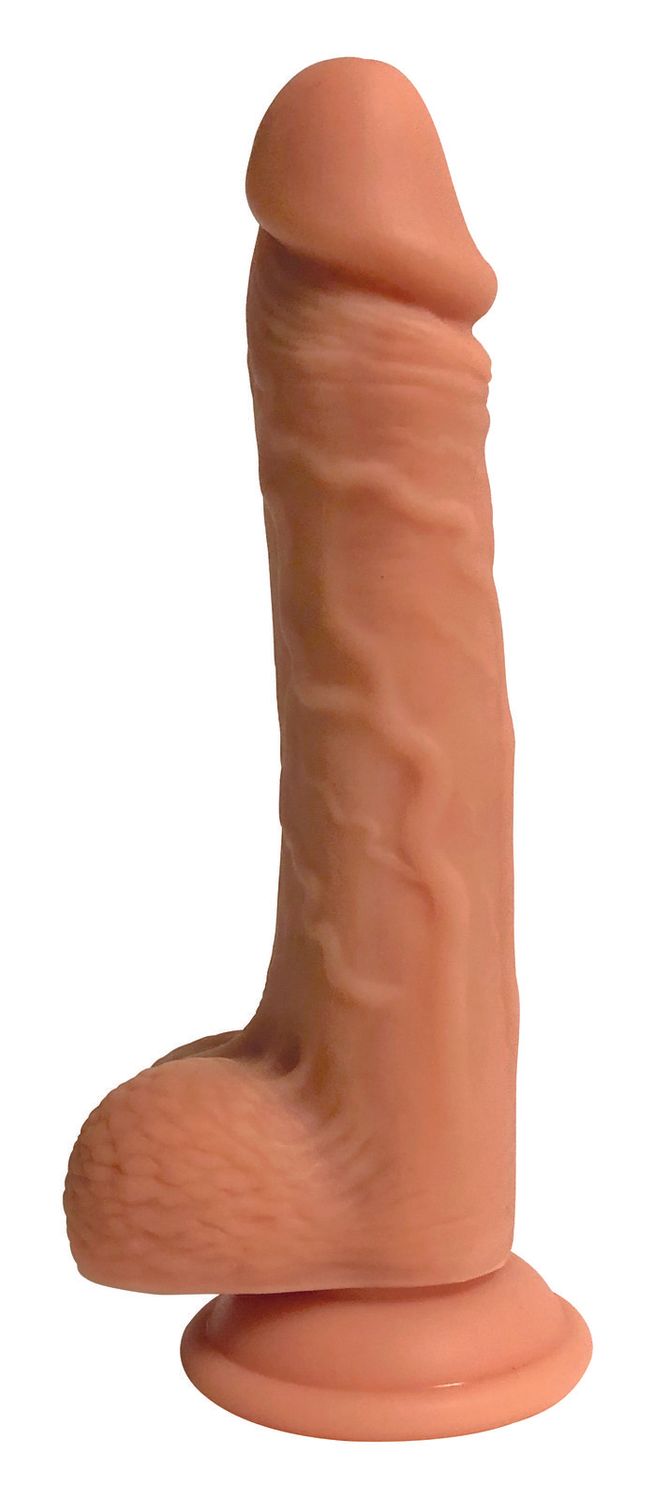 9" Dual Density Silicone Dildo w/ Balls- Light