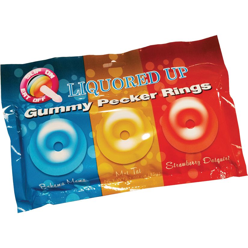 Liquored Up Pecker Gummy Rings - Pack of 3
