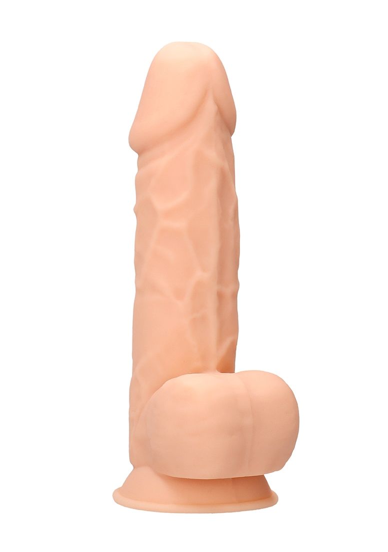RealRock - Ultra - 8.5"/21.6 cm - Silicone Dildo With Balls - Flesh