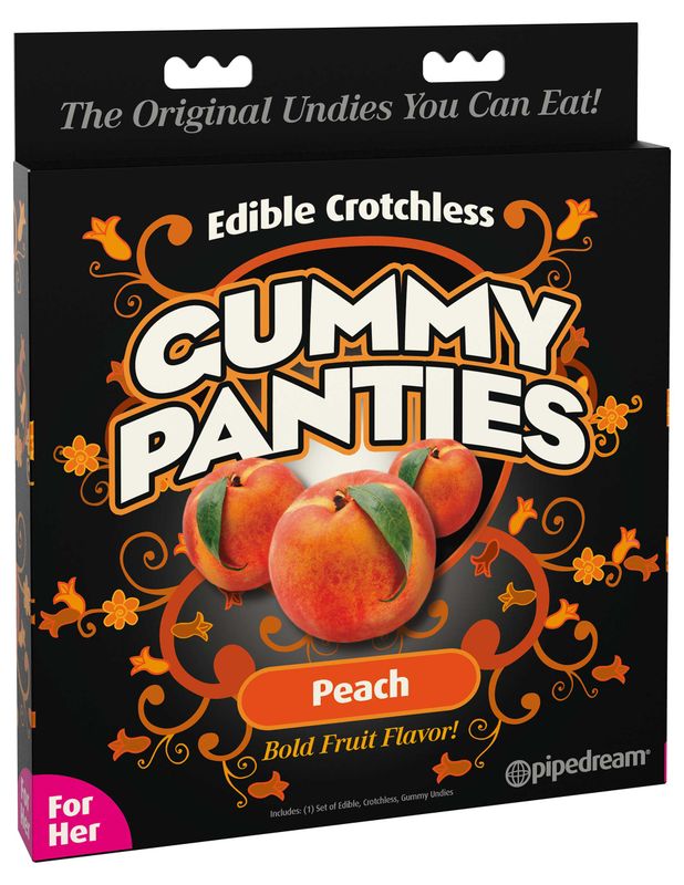 Edible Crotchless Gummy Panties - Peach