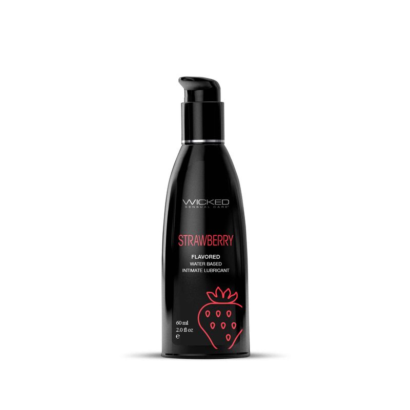 Aqua Strawberry Flavored Water Based Lubricant - 2 Oz. / 60 ml