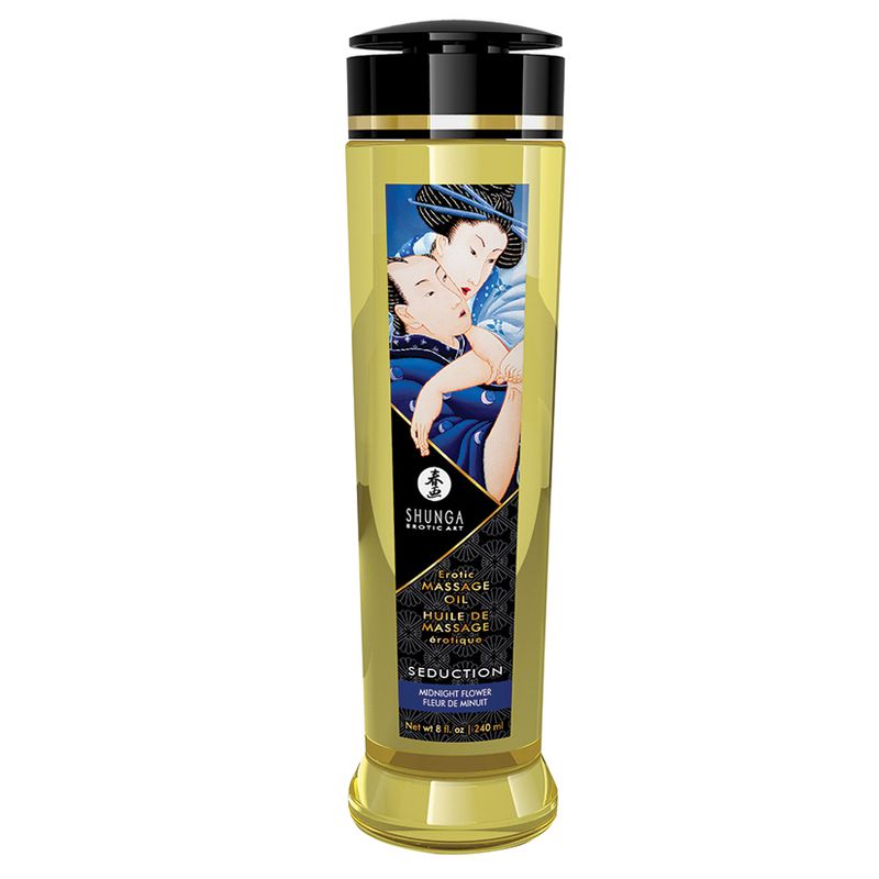 Shunga Erotic Massage Oil Seduction - Midnight Flower 8oz