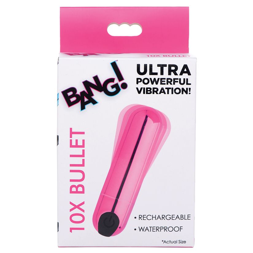 10X Rechargeable Vibrating Metallic Bullet - Pink