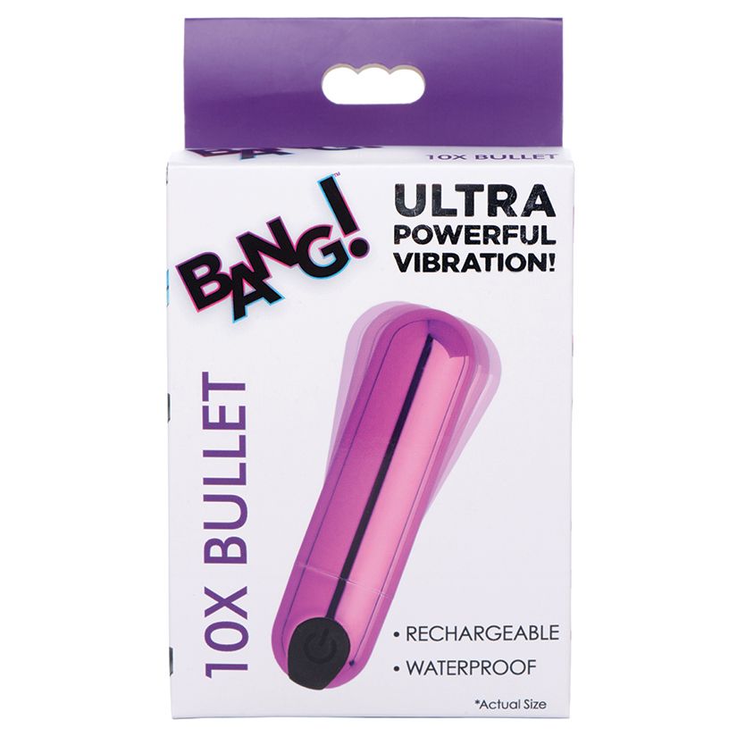10X Rechargeable Vibrating Metallic Bullet - Purple