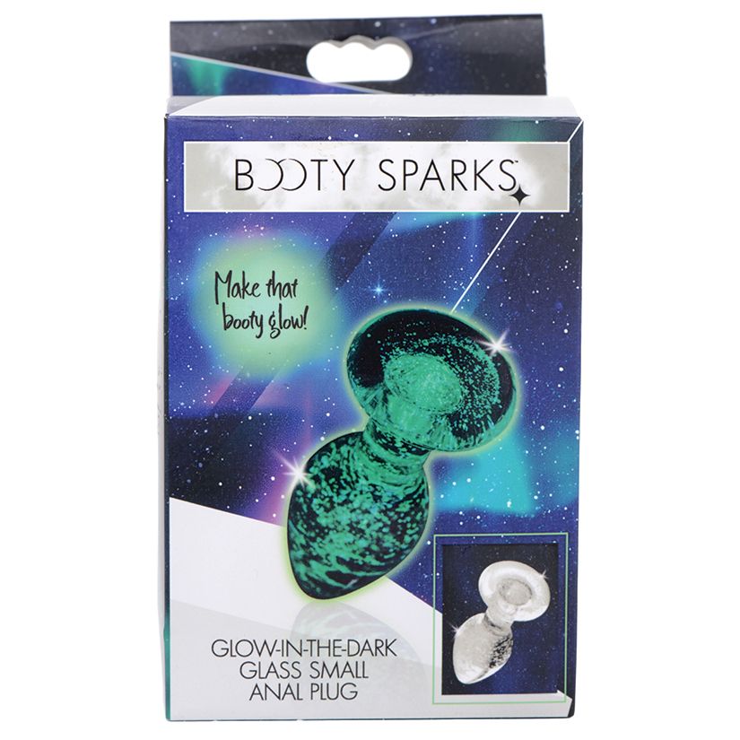 Glow-In-The-Dark Glass Anal Plug - Small