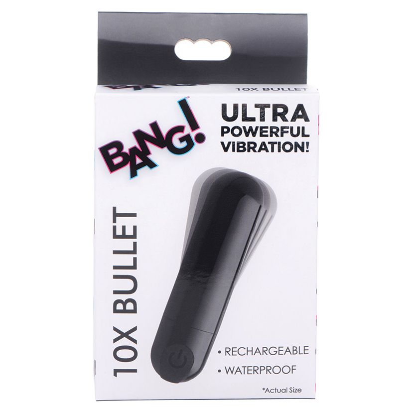 10X Rechargeable Vibrating Metallic Bullet - Black
