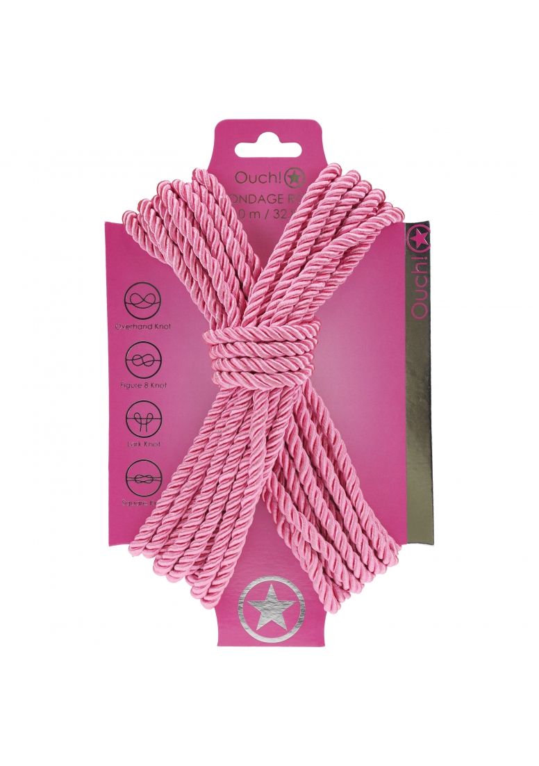 Ouch! - Bondage Rope - 10 Meter - Nylon - Pink