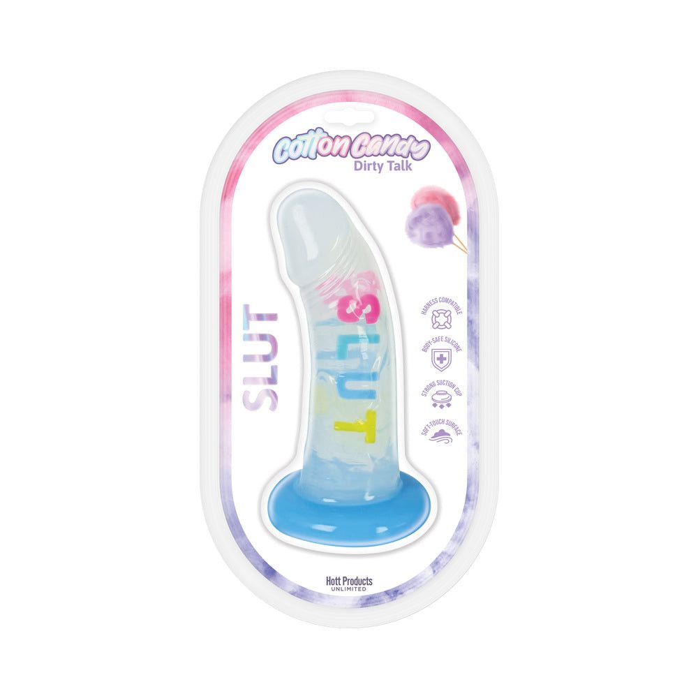 Cotton Candy Dirty Talk Slut Dildo 6"