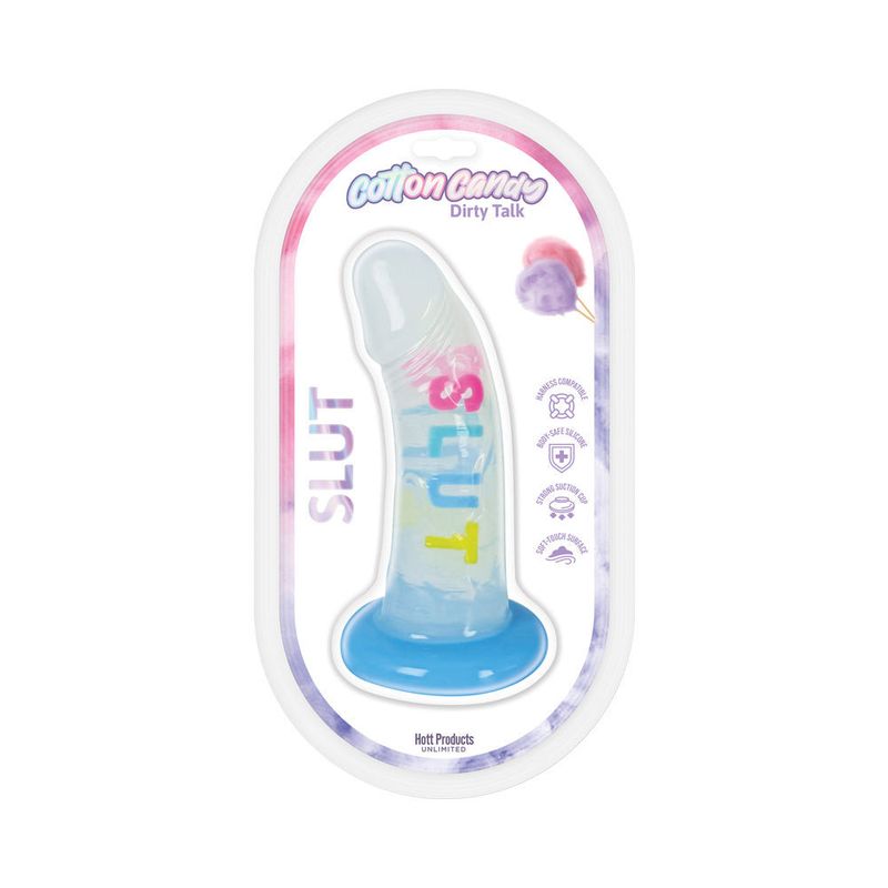 Cotton Candy Dirty Talk Slut Dildo 6"