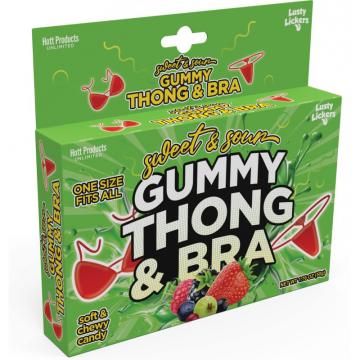 Sweet and Sour Gummy Thong &amp; Bra Set