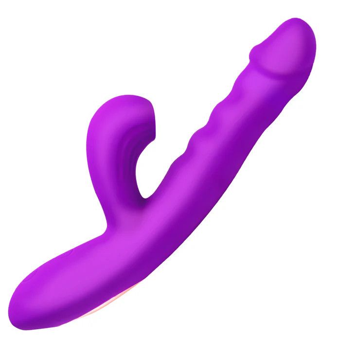 Thrusting &amp; Sucking Rabbit Vibrator - Purple