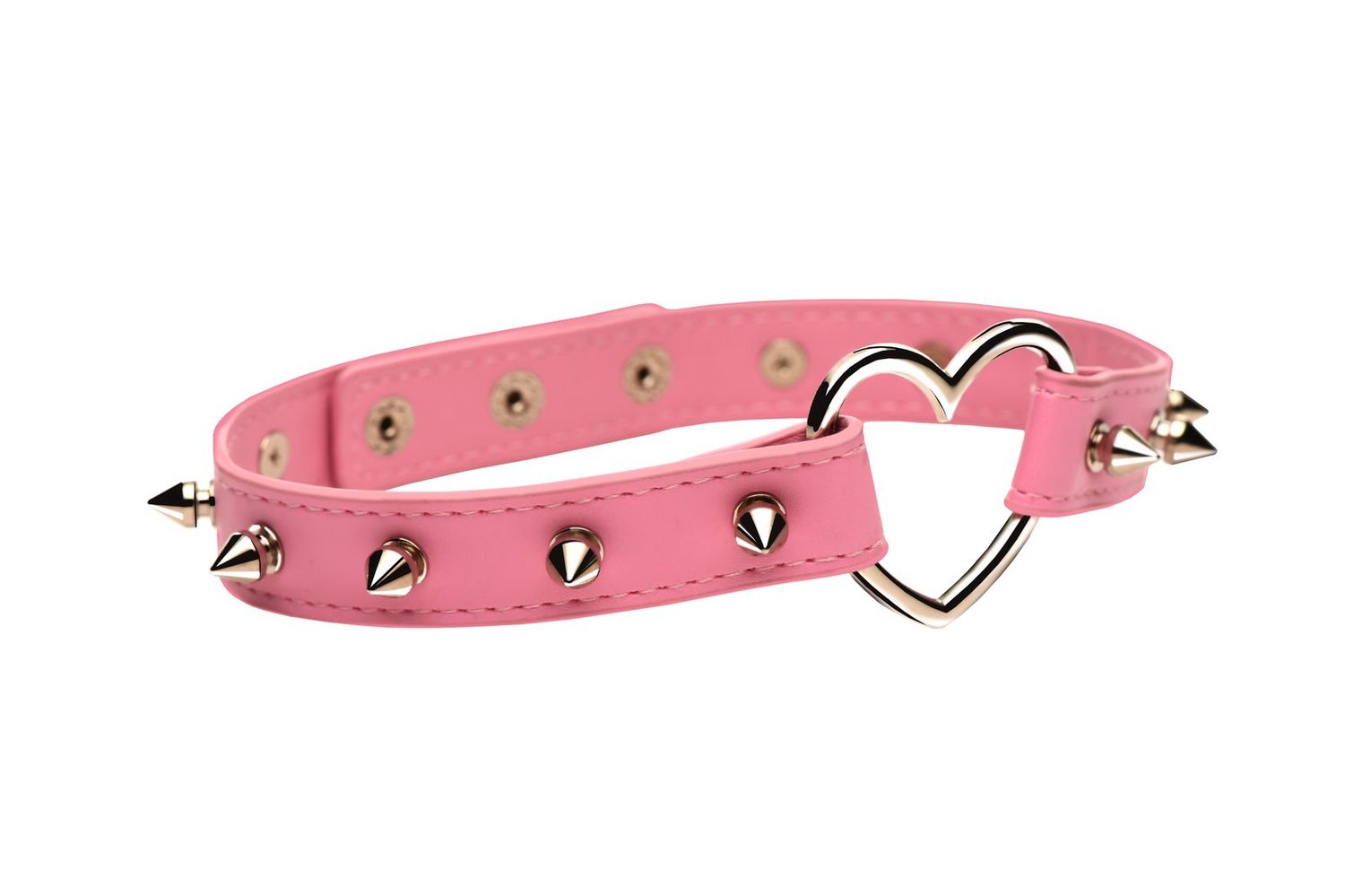Spiked Heart Choker - Pink