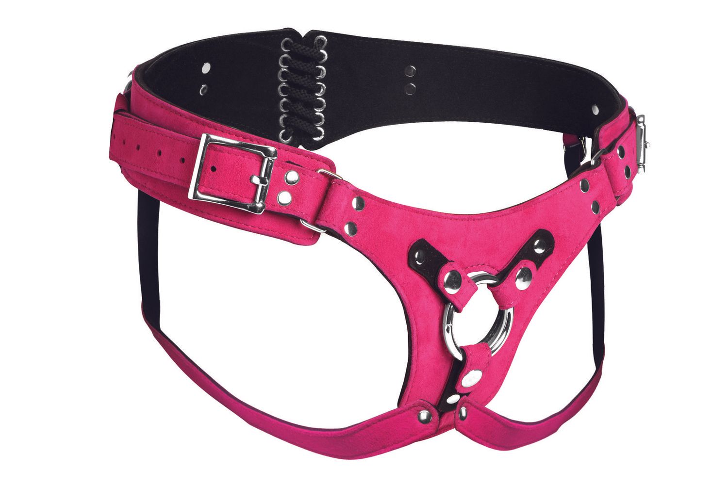 Bodice Deluxe Leather Corset Harness - Pink