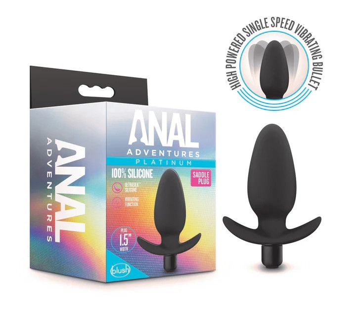 Anal Adventures Platinum - Silicone Saddle Plug - Black