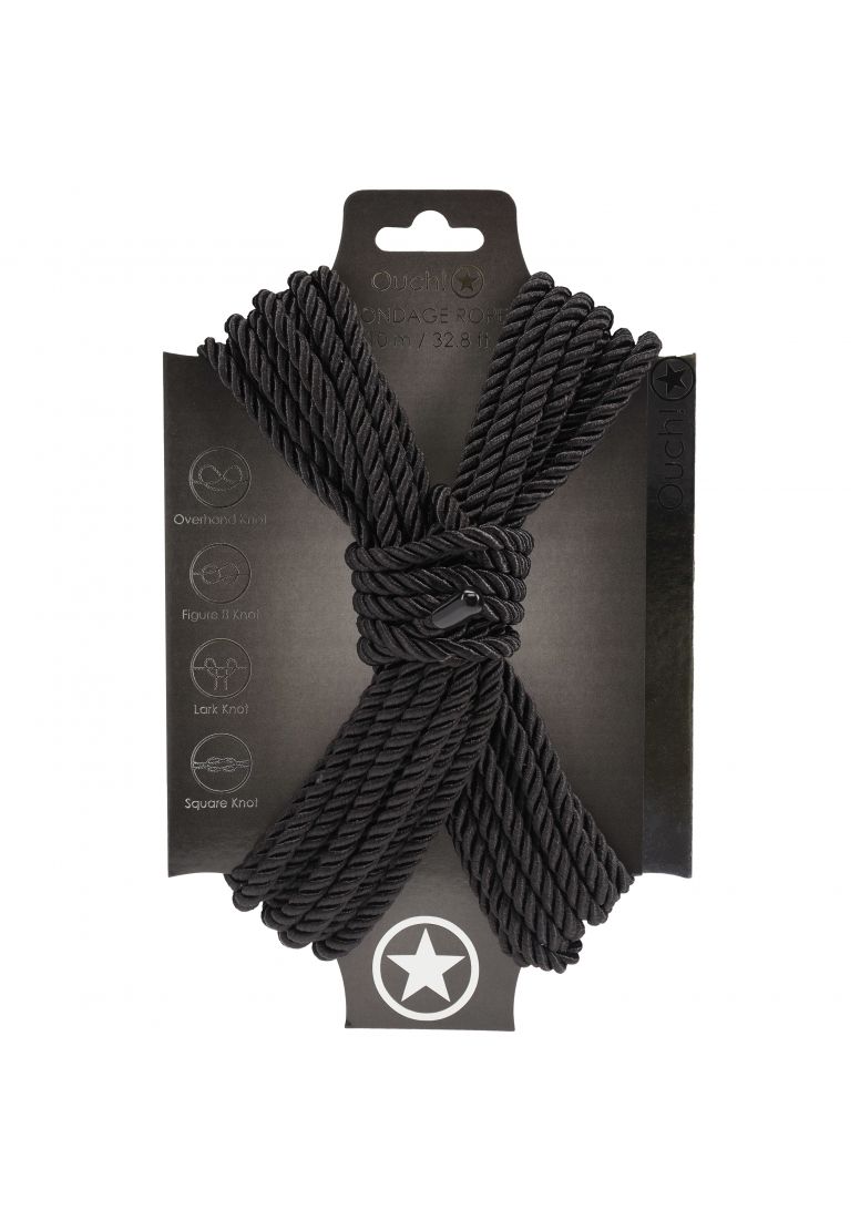 Ouch! - Bondage Rope - 10 Meter - Nylon - Black