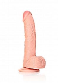 RealRock - Ultra Realistic Skin - Regular Curved Dildo with Balls - 8" - Flesh