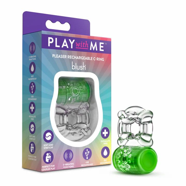 Play With Me - Pleaser Rechargeable C-Ring - Neon Green