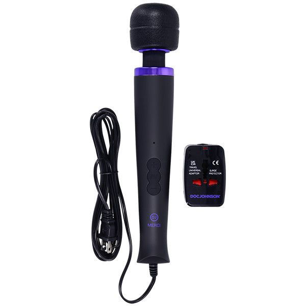 Merci - Power Wand - Ultra-Powerful Silicone Wand Massager-Black, Violet