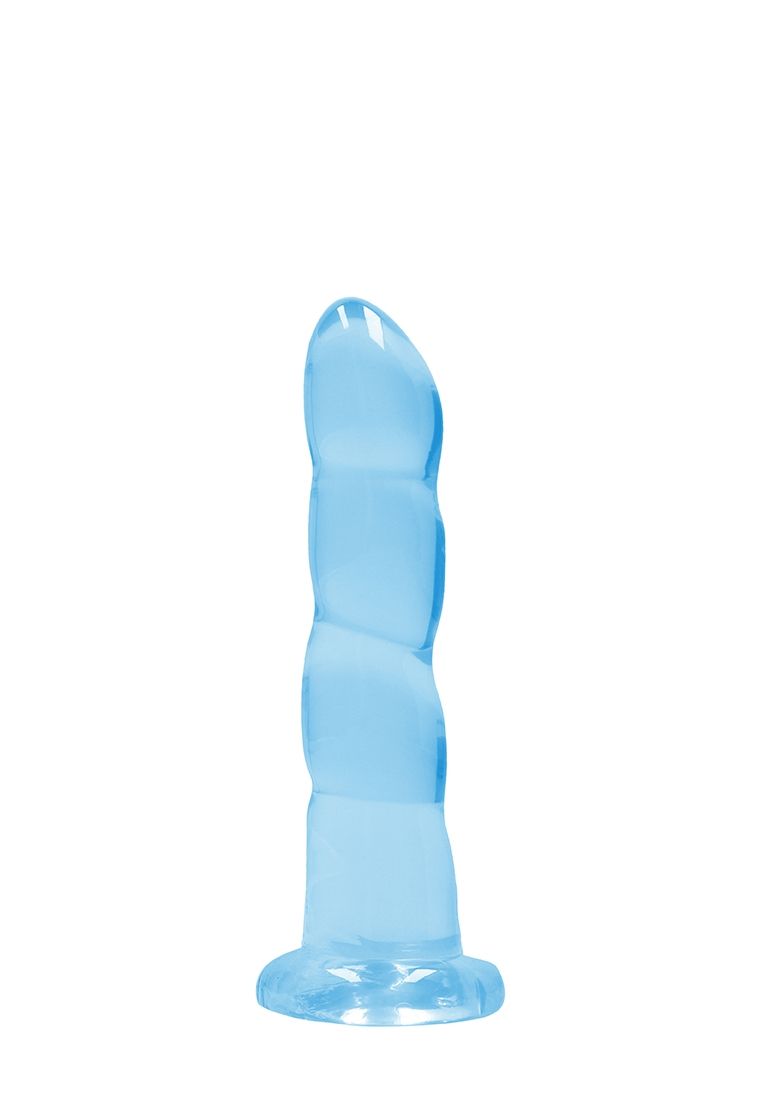 Realrock - Crystal Clear - Non Realistic Dildo With Suction Cup - 7" - Blue
