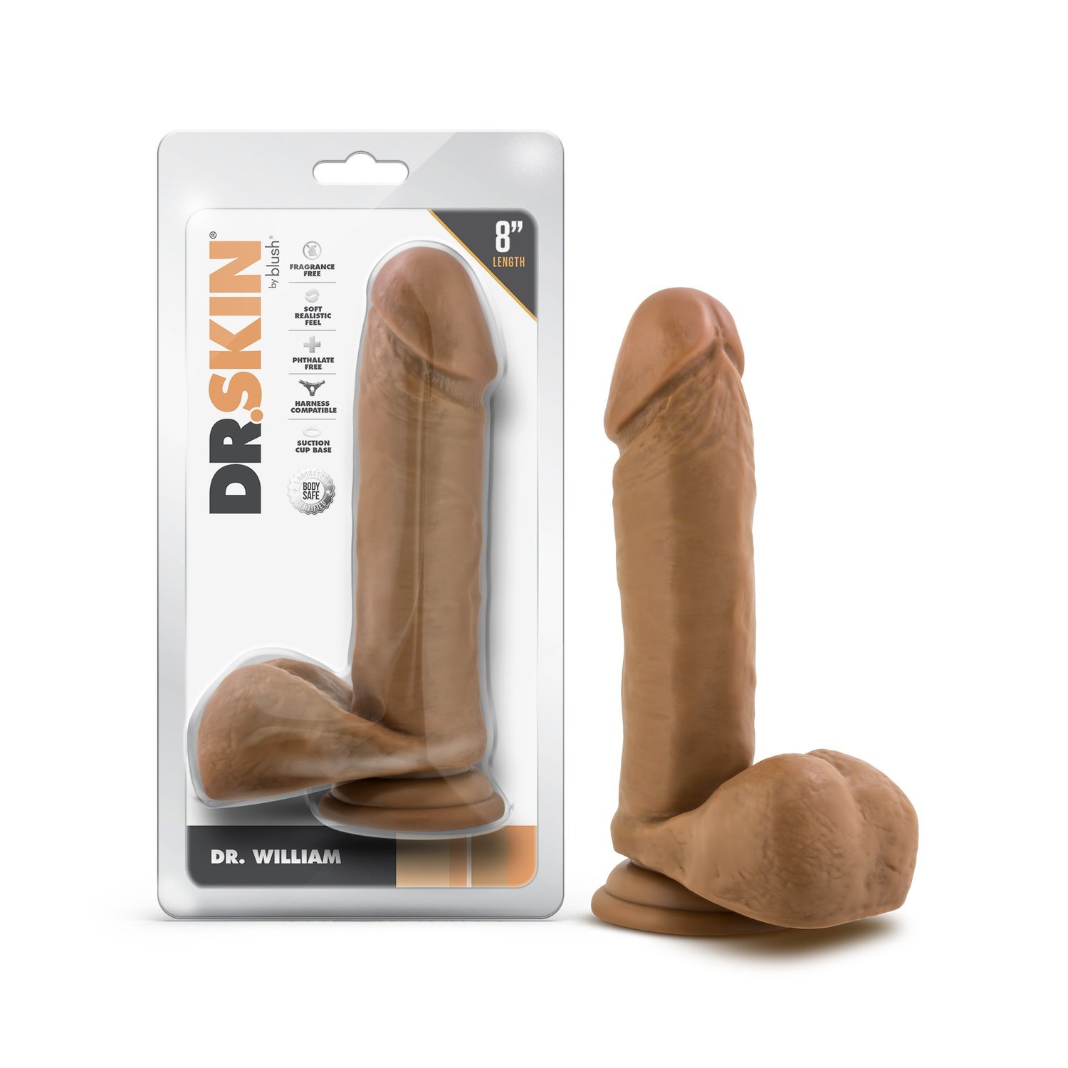 Dr. Skin - Dr. William - 8 Inch Dildo With Balls - Tan