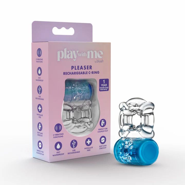 Play With Me - Pleaser Rechargeable C-Ring - Blue