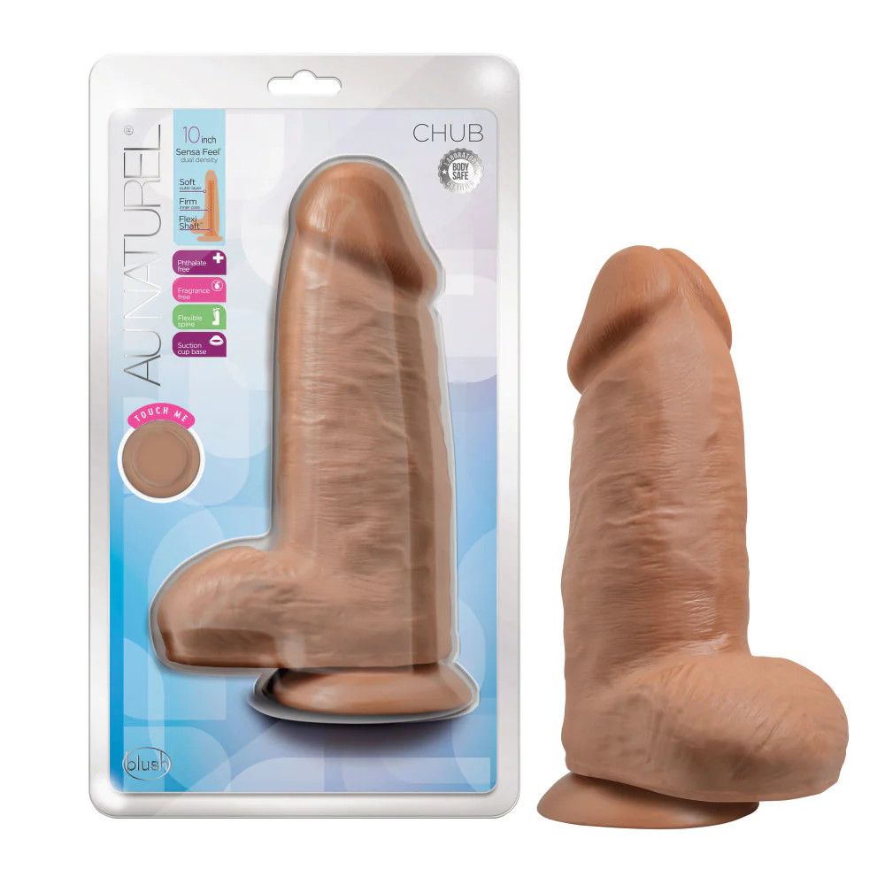 Au Naturel - Chub - 10" Dildo - Mocha