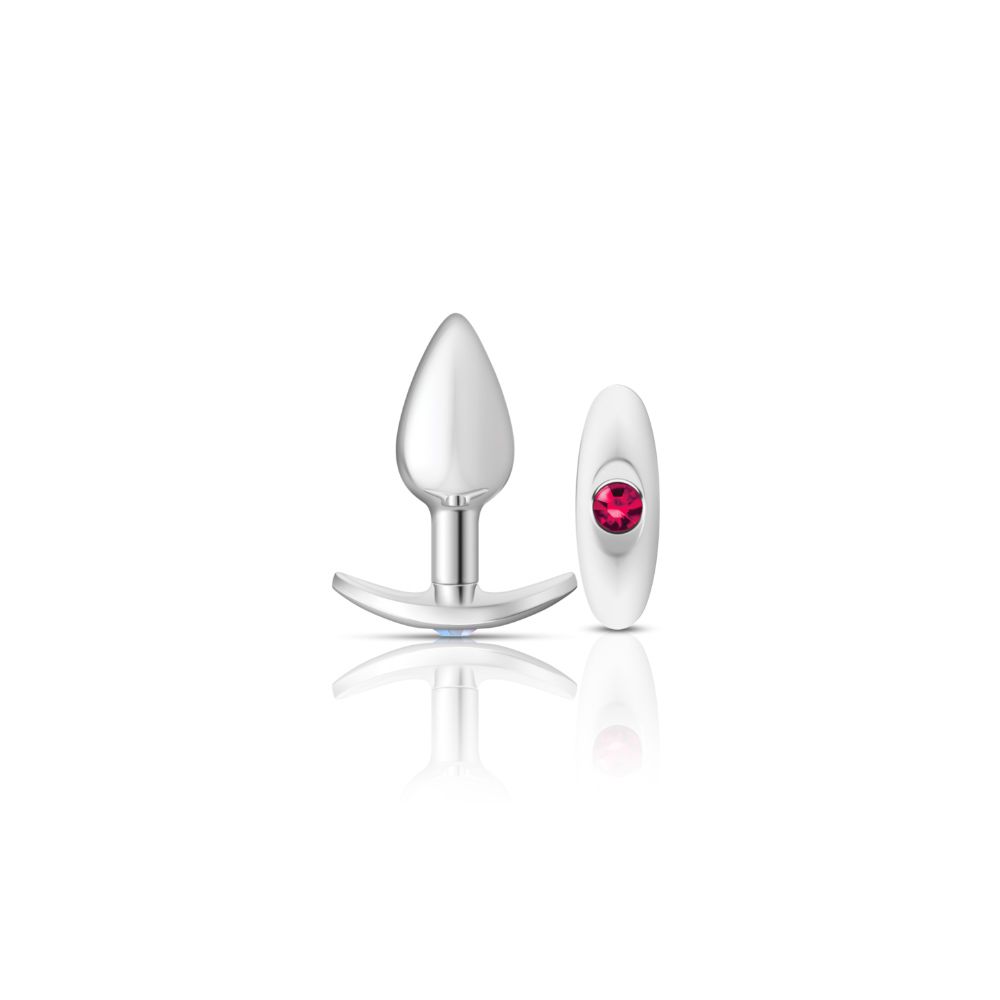Cheeky Charms Silver Anchor Butt Plug Kit - Clear Iridescent/Pink