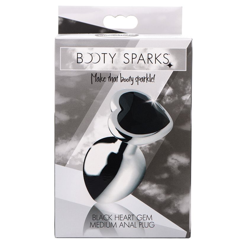 Black Heart Gem Medium Anal Plug