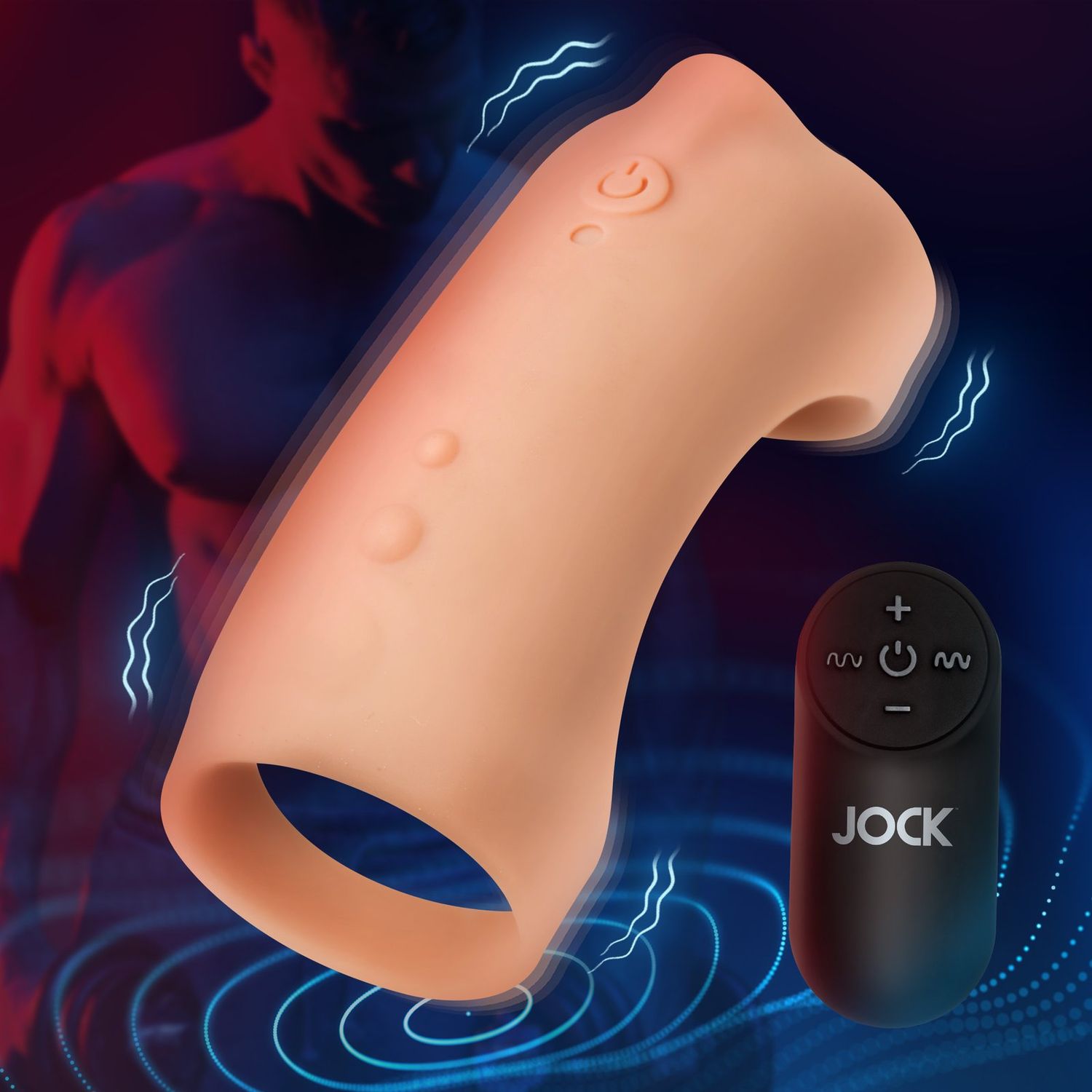 Vibrating Silicone Penis Sleeve -  Light