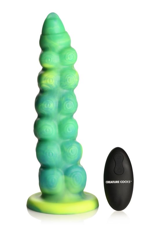 Squirmer Thrusting &amp; Vibrating Silicone Dildo
