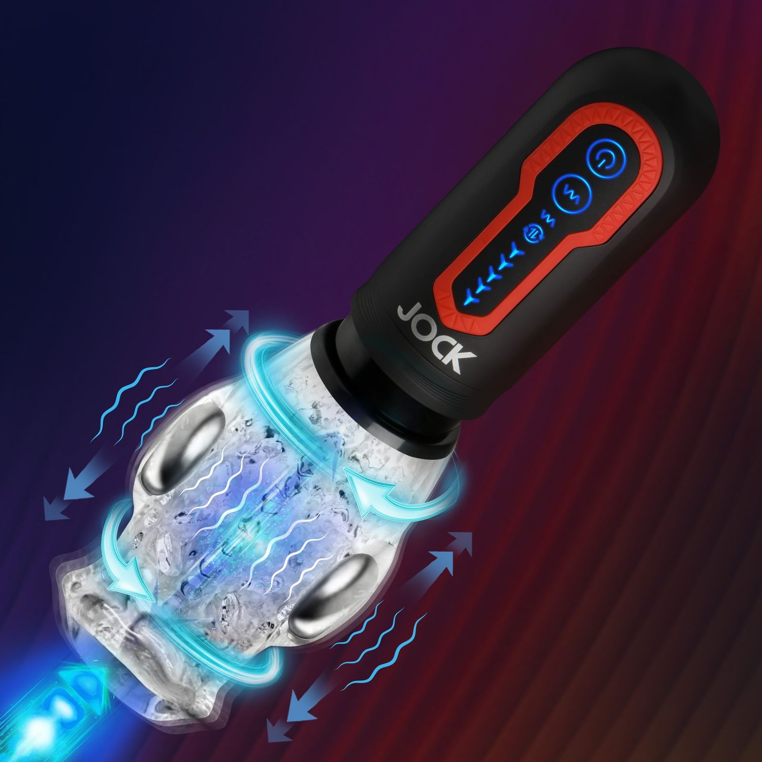 Spinning &amp; Thrusting Masturbator w/ 2 Bullets - Clear