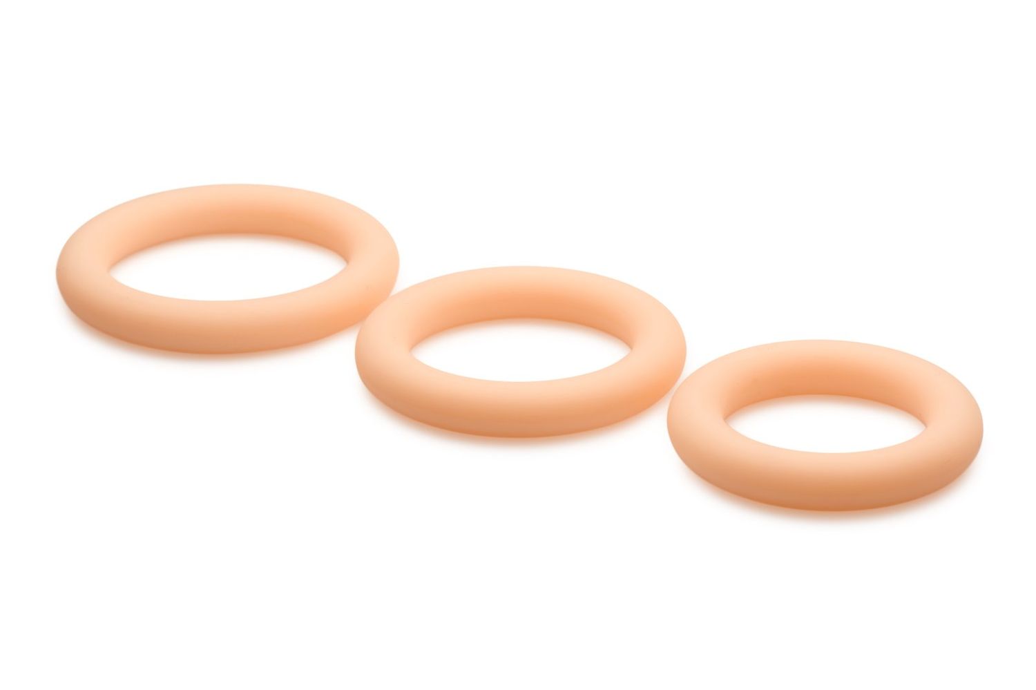 Discrete Silicone Cock Ring Set -  Light