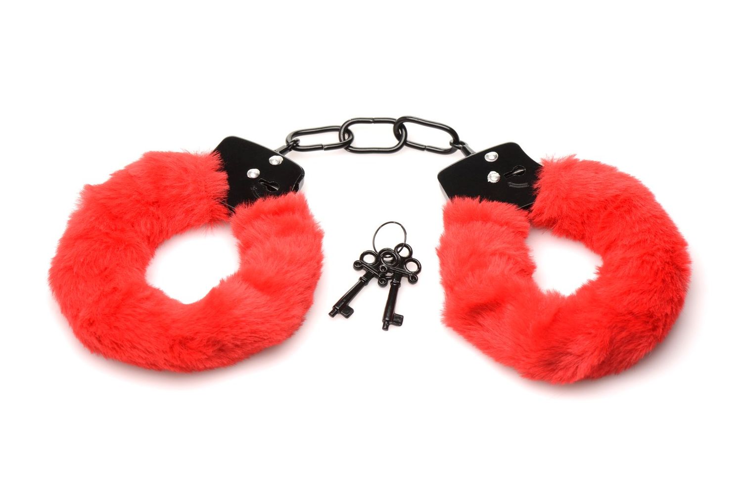 Cuffed in Fur Furry Handcuffs - Red