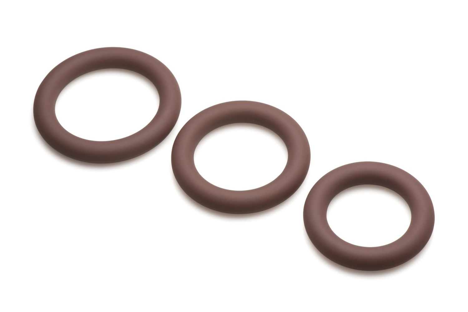 Discrete Silicone Cock Ring Set - Dark