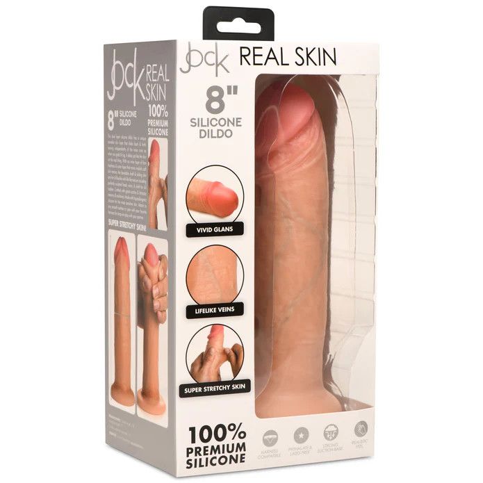 Real Skin 8" Silicone Dildo - Light