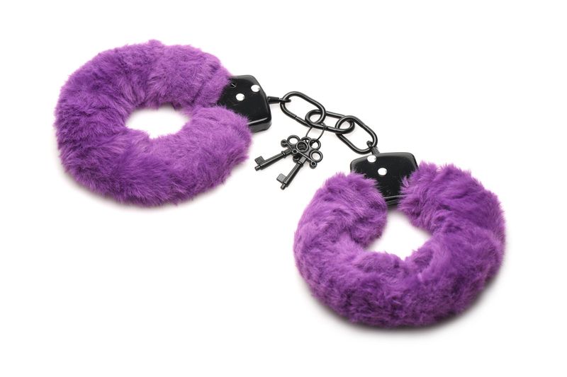 Cuffed in Fur Furry Handcuffs - Purple