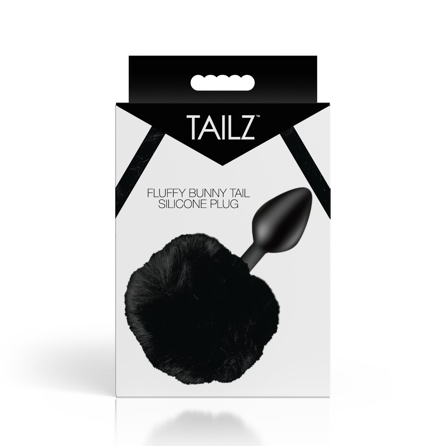 Fluffy Bunny Tail Silicone Plug - Black
