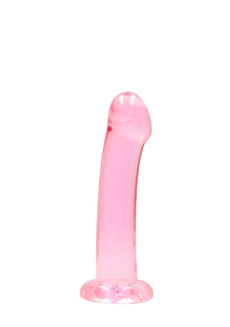 Realrock - Crystal Clear - Non Realistic Dildo With Suction Cup - 7" - Pink