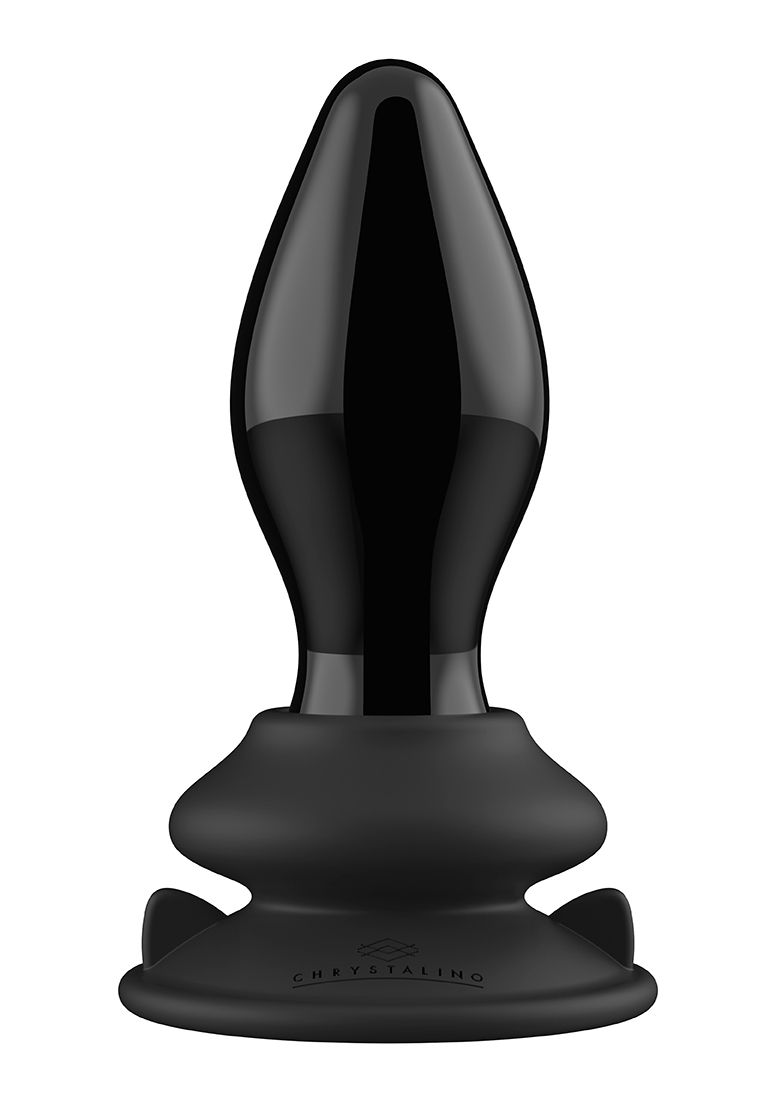 Chrystalino - Stretchy - Vibrating Borosilicate Plug with Suction Cup and Remote Control - 10 Speed