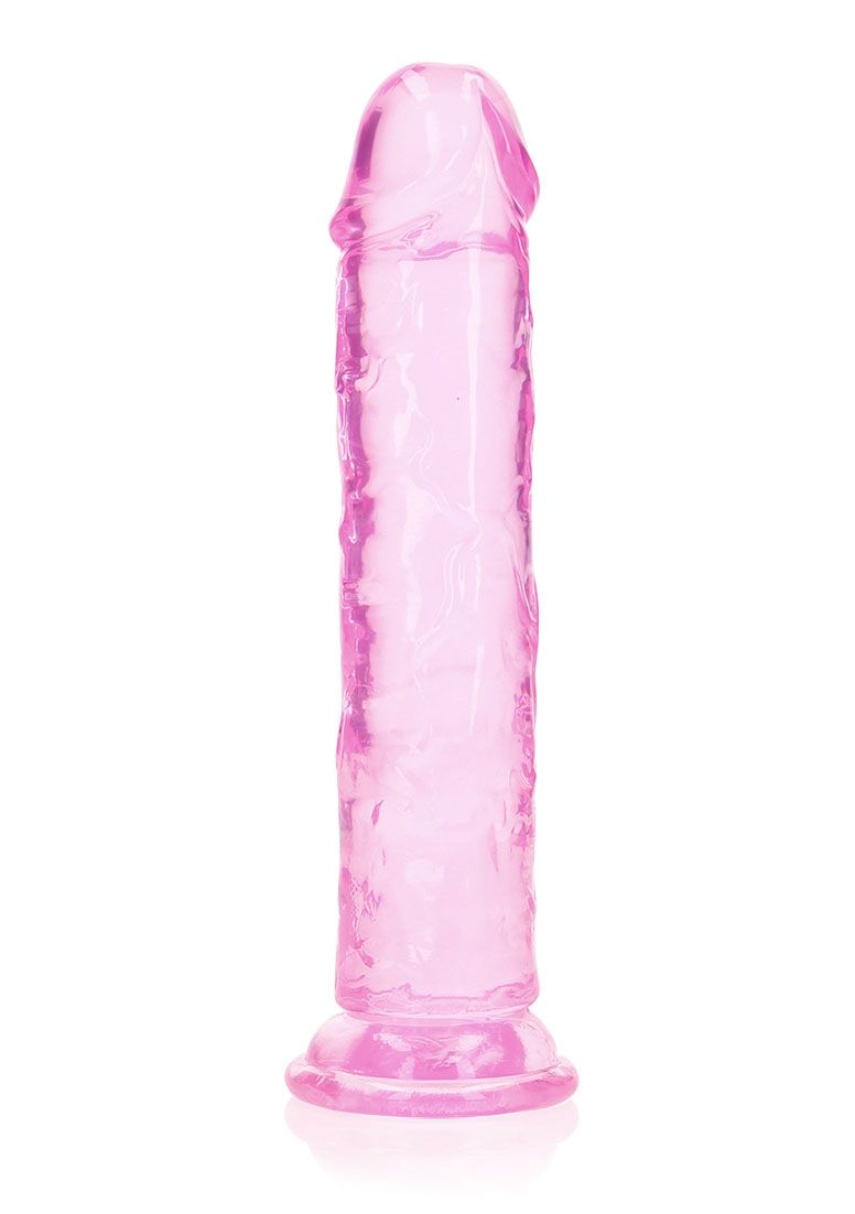 RealRock - Crystal Clear - Realistic Dildo without Balls - 8" - Pink