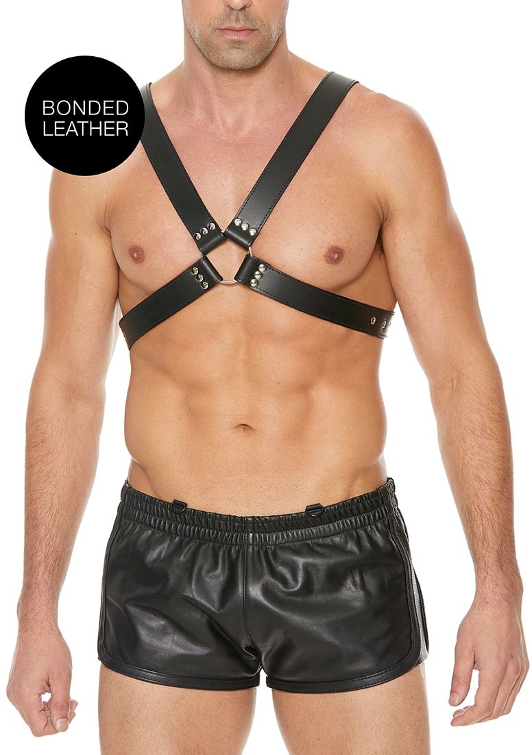 Ouch! - Men's Large Buckle Harness - One Size - Black