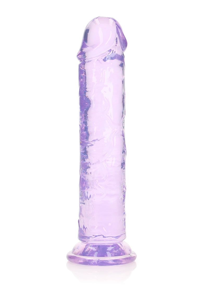 RealRock - Crystal Clear - Realistic Dildo without Balls - 8" - Purple
