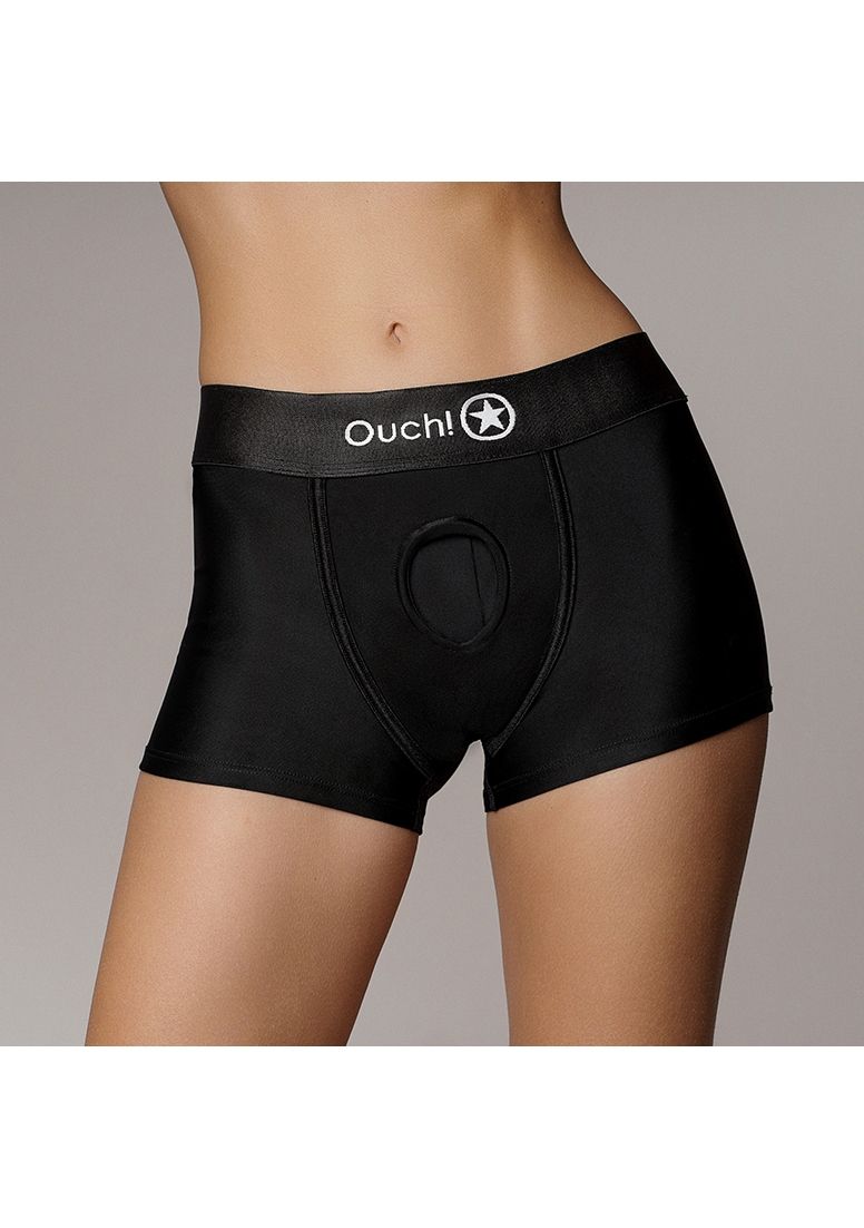 Ouch! - Vibrating Strap-on Boxer - Black - XS/S