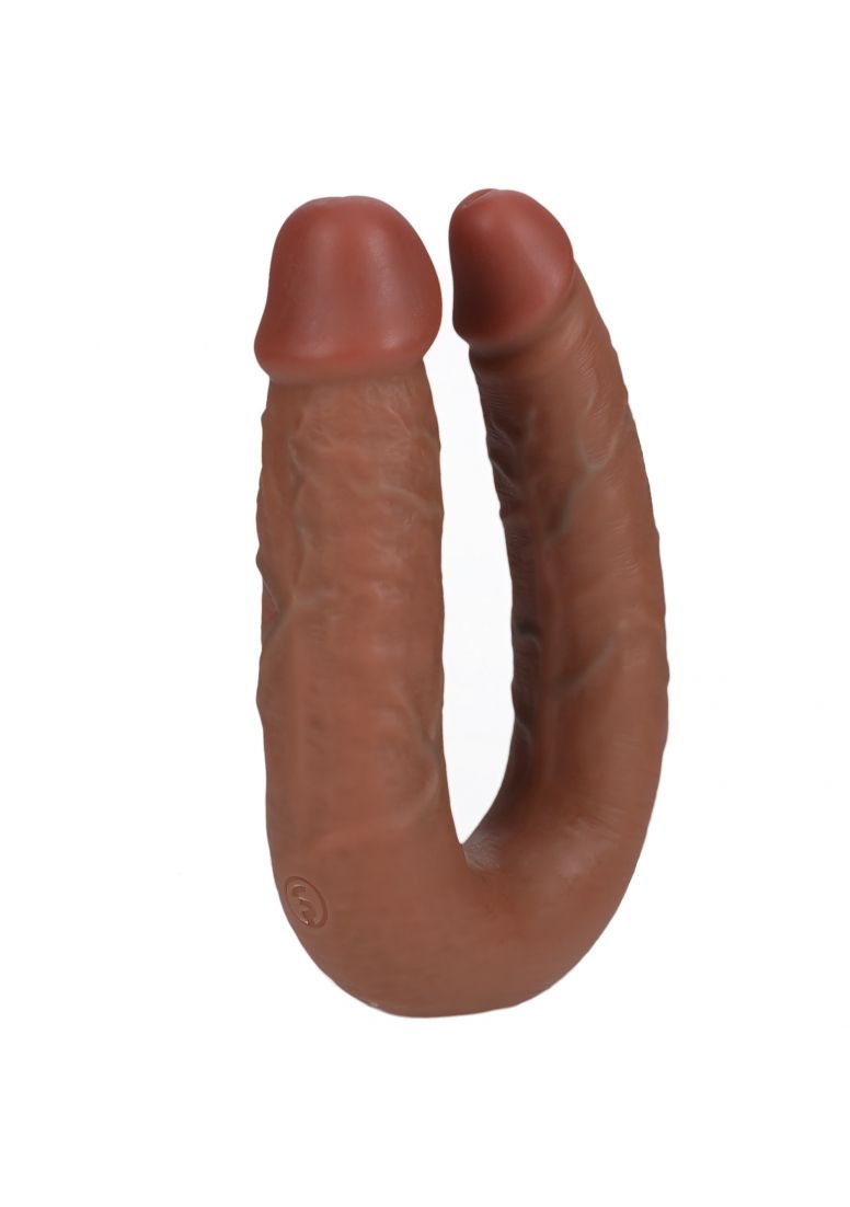 RealRock - Ultra Realistic Skin - U Shaped Double Dildo - 7" - Tan